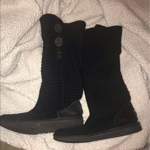 Black UGG knit boots